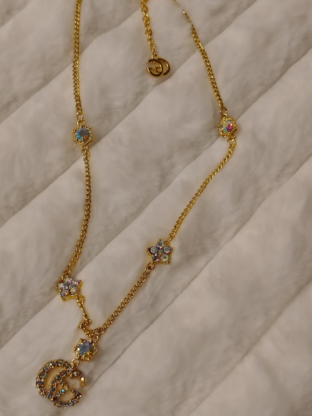 Gold-Tone Multicolor Crystal Pendant Necklace